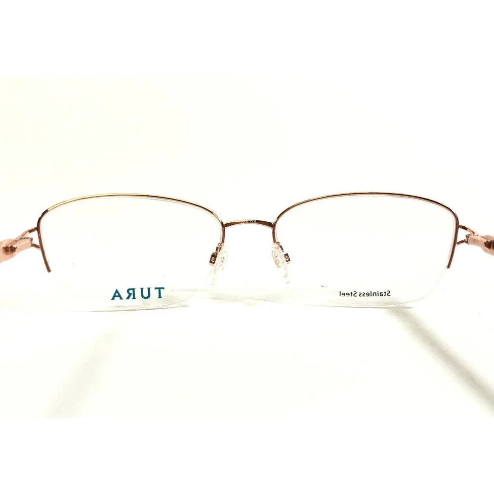 Tura Eyeglasses Frames R238 DGN Dark Gunmetal Rose Gold Crystals 59-18-145